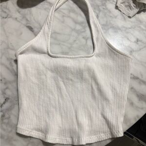 ASOS White Ribbed Crop Top